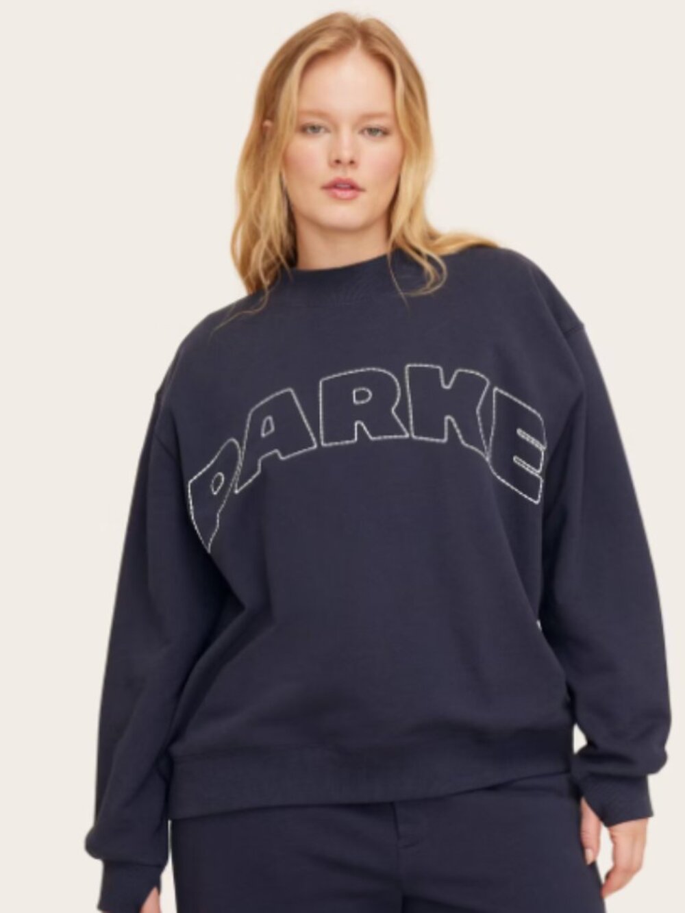Parke x Target Women's Navy Blue L/XL Mockneck Pullover Sweatshirt NWT